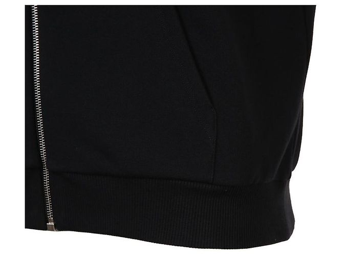 Céline Felpa con cappuccio in cotone con zip e logo Nero - vista 10