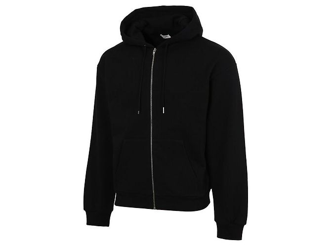 Céline Felpa con cappuccio in cotone con zip e logo Nero - vista 3