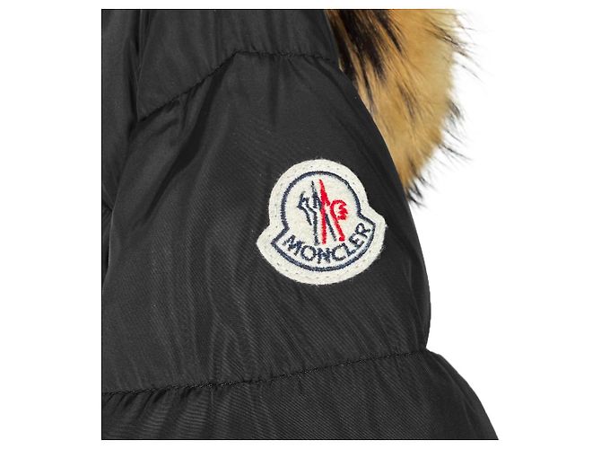 Moncler Chaqueta larga de plumas de piel de mapache para mujer Chloe negra Negro - vista 7