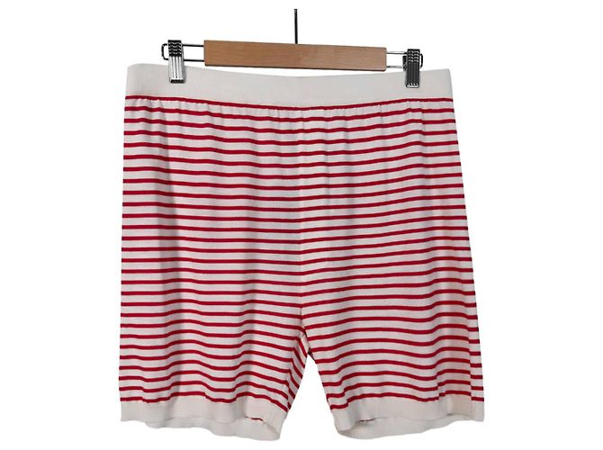 Prada Bermuda in seta da uomo con logo triangolare e strisce rosse Rosso - vista 3