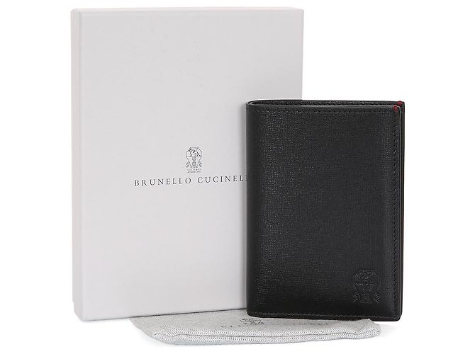 Brunello Cucinelli Grain Leather Passport Case Black - view 11