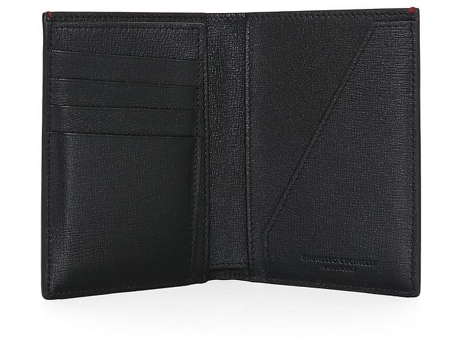 Brunello Cucinelli Grain Leather Passport Case Black - view 6