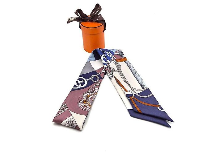 Hermès Pañuelo Twilly de seda Multicolor - vista 5