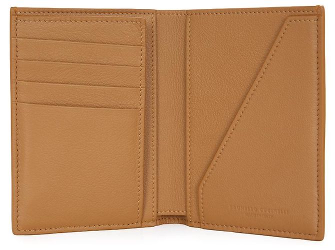 Brunello Cucinelli Nubuck Leather Passport Case Brown - view 6