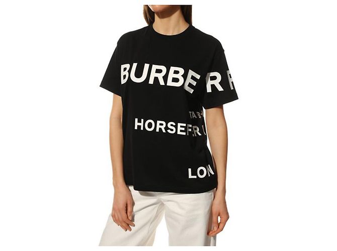 Burberry Oversized T-Shirt mit kurzen Ärmeln in Schwarz - Ansicht 2