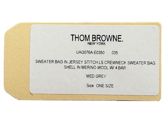 Thom Browne Grau diagonal gestreifter Wollstrick Schultertasche Braun - Ansicht 13