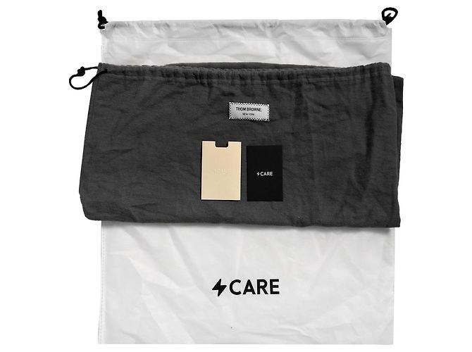 Thom Browne Grau diagonal gestreifter Wollstrick Schultertasche Braun - Ansicht 14