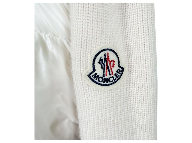 Moncler Gestepptes Herren-Cardigan mit Reißverschluss in Elfenbein Weiß - Ansicht 7