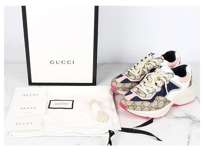 Gucci Sneakers Lation con suola rosa - vista 2