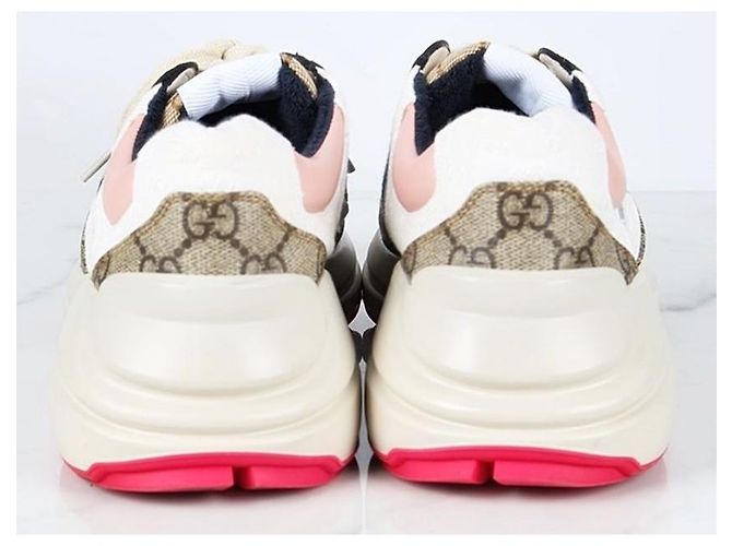 Gucci Sneakers Lation con suola rosa - vista 4