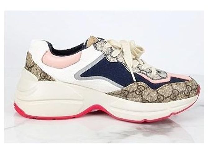Gucci Sneakers Lation con suola rosa - vista 7
