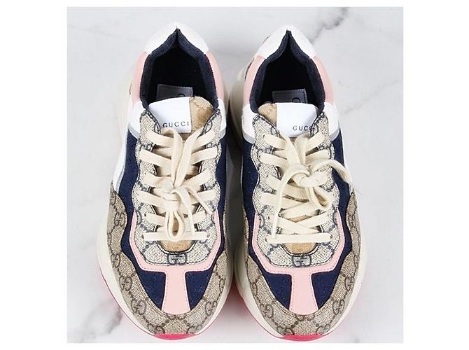 Gucci Sneakers Lation con suola rosa - vista 8