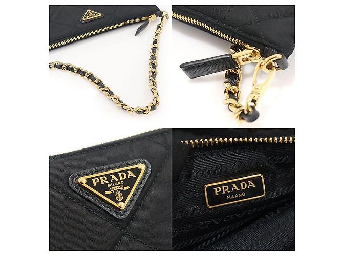 Prada Borsa a Spalla Re-Edition in Nylon Trapuntato Nero - vista 8