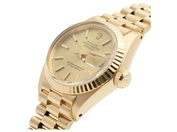 Rolex Authentische Vintage Datejust Gold Damenarmbanduhr Golden - Ansicht 10