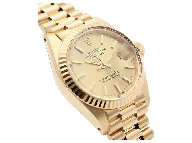 Rolex Authentische Vintage Datejust Gold Damenarmbanduhr Golden - Ansicht 11