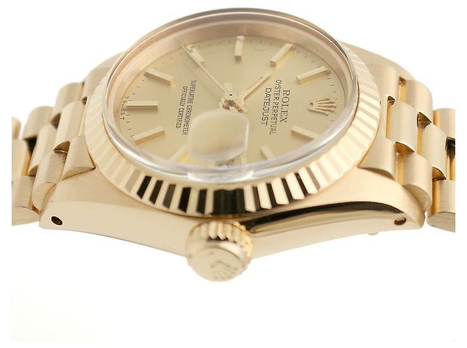 Rolex Authentische Vintage Datejust Gold Damenarmbanduhr Golden - Ansicht 12