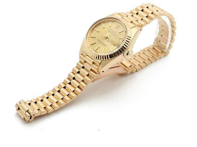 Rolex Authentische Vintage Datejust Gold Damenarmbanduhr Golden - Ansicht 14