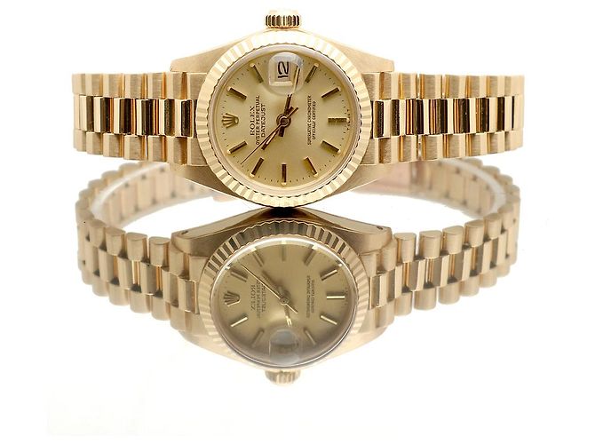 Rolex Authentische Vintage Datejust Gold Damenarmbanduhr Golden - Ansicht 19