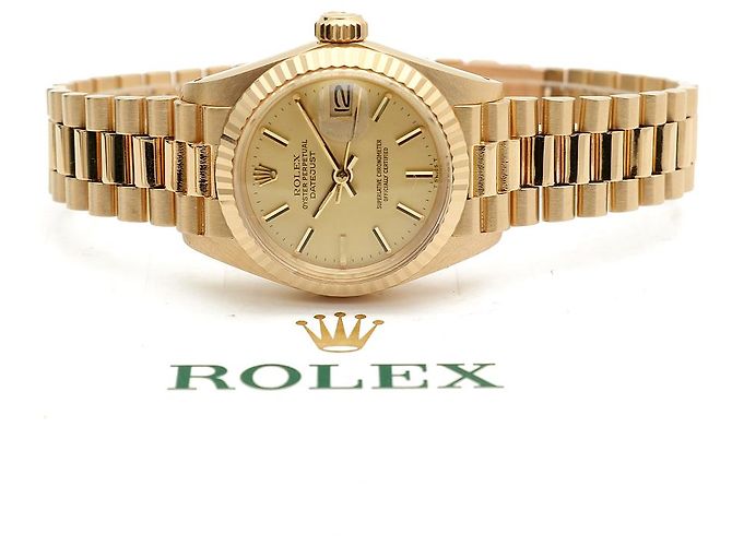Rolex Authentische Vintage Datejust Gold Damenarmbanduhr Golden - Ansicht 2