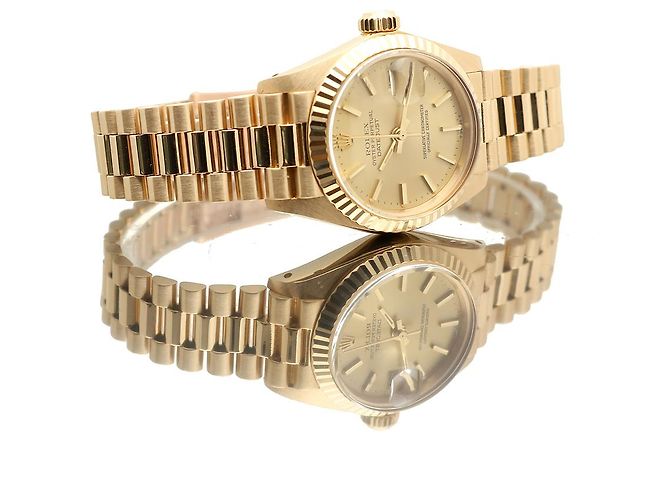 Rolex Authentische Vintage Datejust Gold Damenarmbanduhr Golden - Ansicht 20