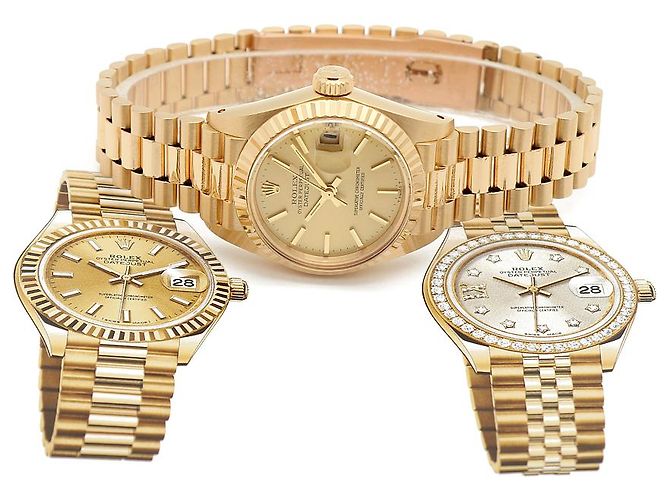 Rolex Authentische Vintage Datejust Gold Damenarmbanduhr Golden - Ansicht 23