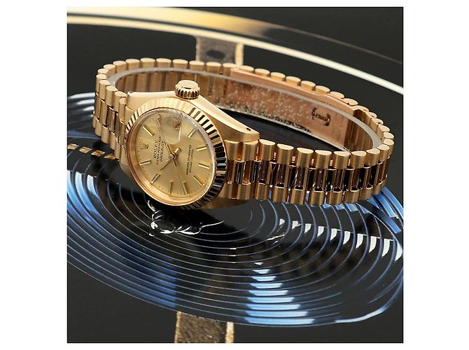 Rolex Authentische Vintage Datejust Gold Damenarmbanduhr Golden - Ansicht 24