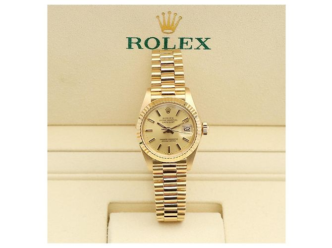 Rolex Authentische Vintage Datejust Gold Damenarmbanduhr Golden - Ansicht 25