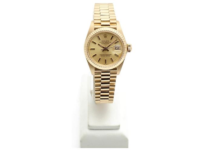 Rolex Authentische Vintage Datejust Gold Damenarmbanduhr Golden - Ansicht 3