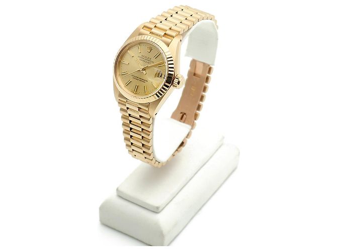 Rolex Authentische Vintage Datejust Gold Damenarmbanduhr Golden - Ansicht 4