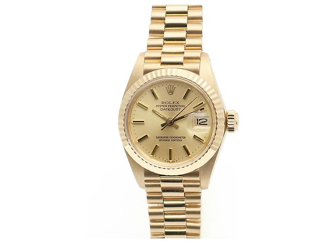 Rolex Authentische Vintage Datejust Gold Damenarmbanduhr Golden - Ansicht 8