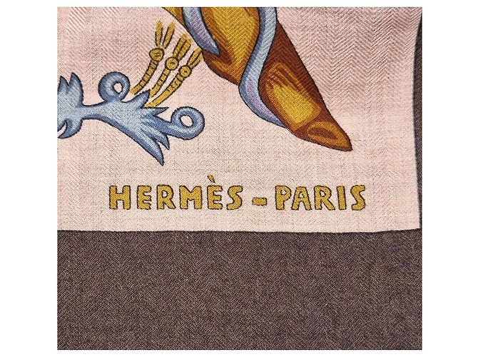 Hermès Kaschmir-Seiden-Schal Braun - Ansicht 3