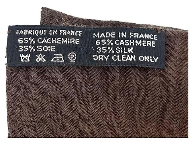 Hermès Kaschmir-Seiden-Schal Braun - Ansicht 4