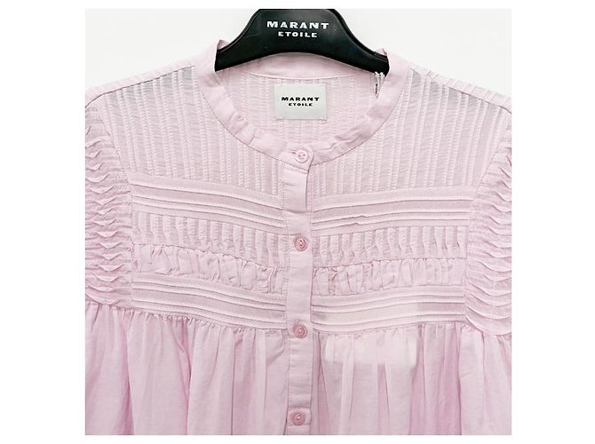 Isabel Marant PLALIA Baumwollbluse Hellrosa - Ansicht 12