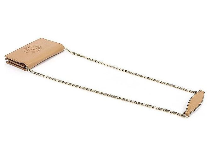Gucci Mini borsa a tracolla in pelle beige Soho WOC con catena Marrone - vista 3