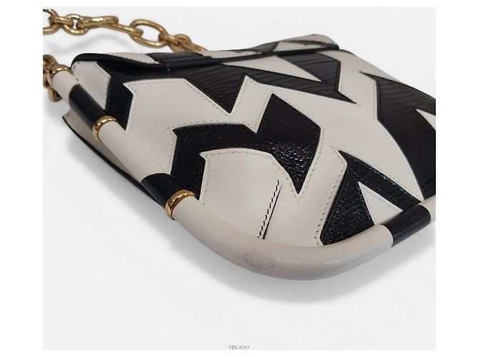 Salvatore Ferragamo Gold Chain Short Shoulder Bag White - view 6