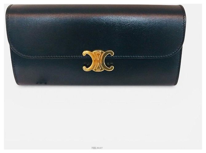 Céline Große Lederbörse Triomphe Flap - Ansicht 2
