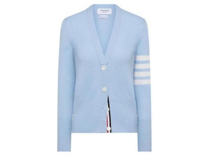 Thom Browne Klassische Cashmere-V-Ausschnitt-Cardigan Blau - Ansicht 5