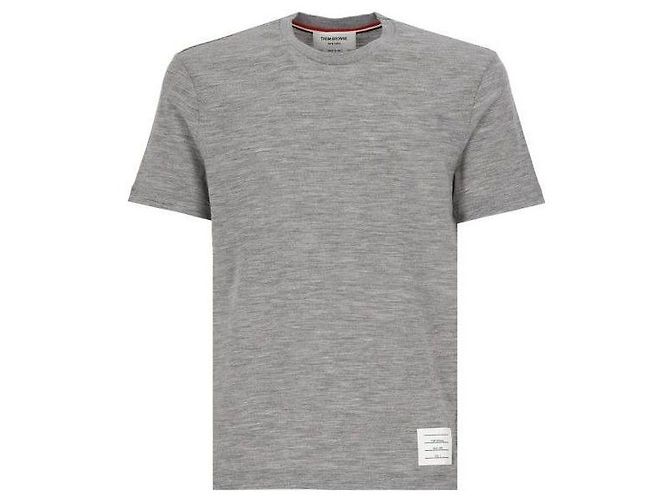 Thom Browne Kurzarm-T-Shirt aus Wolljersey Braun - Ansicht 4
