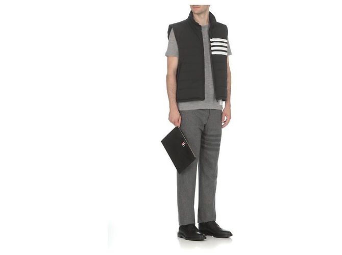 Thom Browne Kurzarm-T-Shirt aus Wolljersey Braun - Ansicht 5