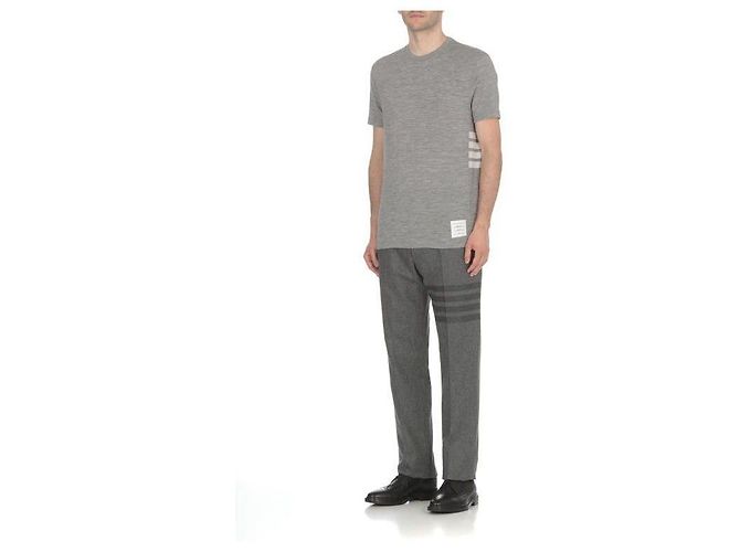 Thom Browne Kurzarm-T-Shirt aus Wolljersey Braun - Ansicht 6