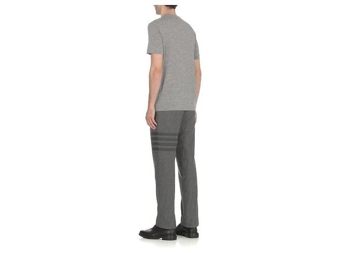 Thom Browne Kurzarm-T-Shirt aus Wolljersey Braun - Ansicht 7