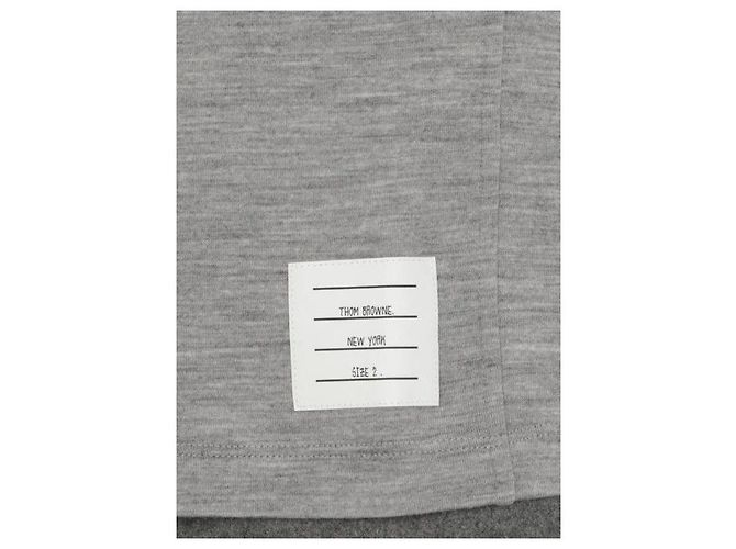 Thom Browne Kurzarm-T-Shirt aus Wolljersey Braun - Ansicht 8