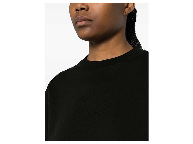Moncler Matt Schwarz Logo Sweatshirt - Ansicht 7