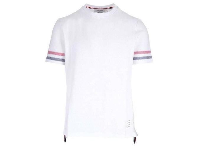 Thom Browne Camiseta de algodão com textura recortada de manga curta - vista 4