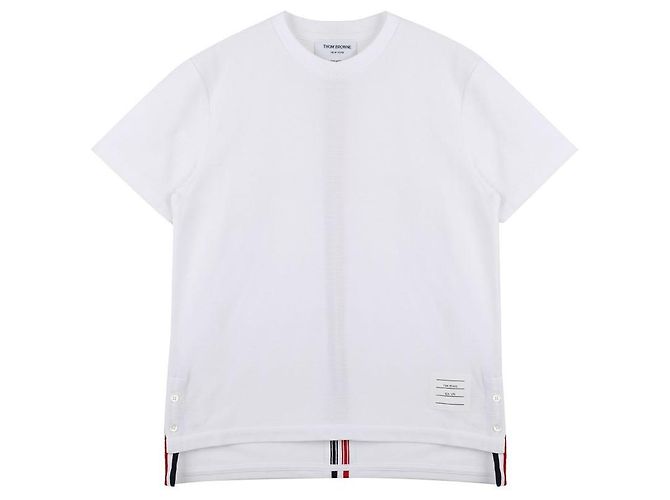 Thom Browne Camiseta clásica de rayas piqué Blanco - vista 3