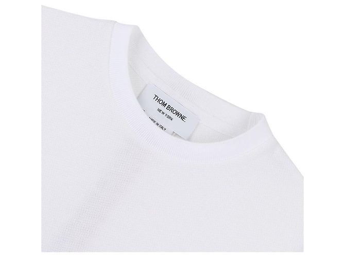 Thom Browne Camiseta clásica de rayas piqué Blanco - vista 5