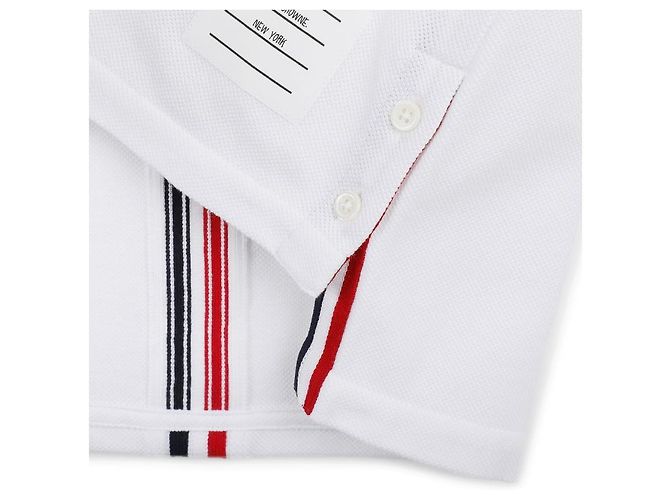 Thom Browne Camiseta clásica de rayas piqué Blanco - vista 7