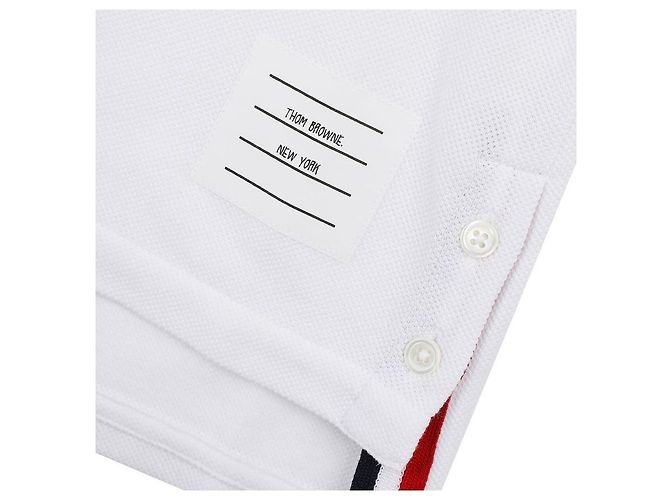 Thom Browne Camiseta clásica de rayas piqué Blanco - vista 8