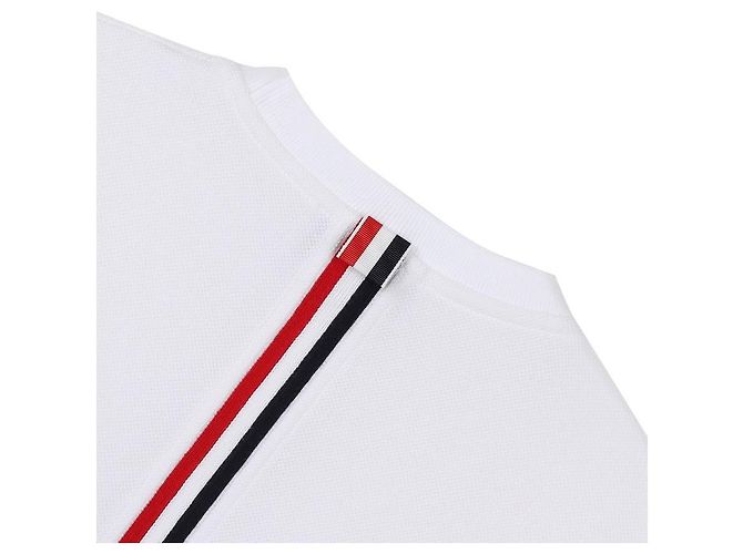 Thom Browne Camiseta clásica de rayas piqué Blanco - vista 9