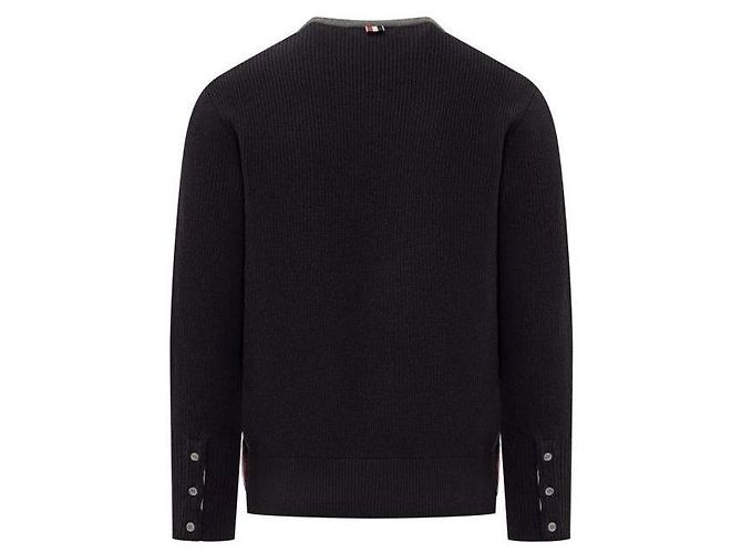 Thom Browne Mezzo pullover in lana merino Marrone - vista 5